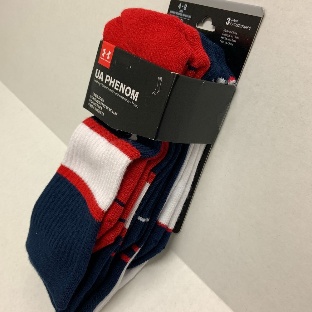 3-Pair UA Men's Athletic Crew Socks in Medium or Large
